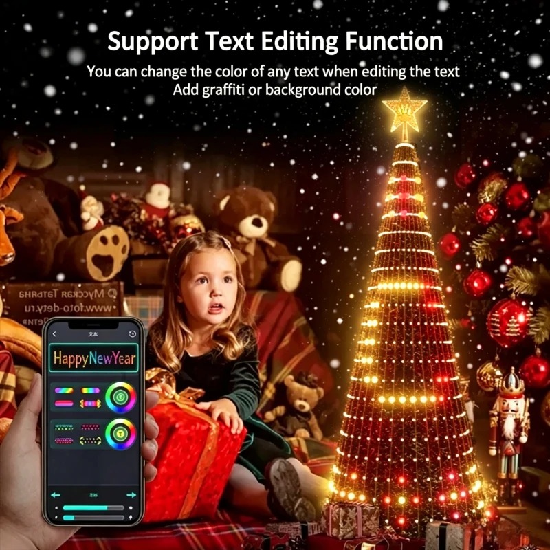 Lighting Christmas Decor - 스마트 RGB 크리스마스 트리 탑퍼 조명,