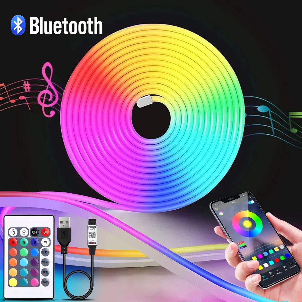 Lighting Decoration Ideas - 1-5m RGB LED 네온 스트립 라이트