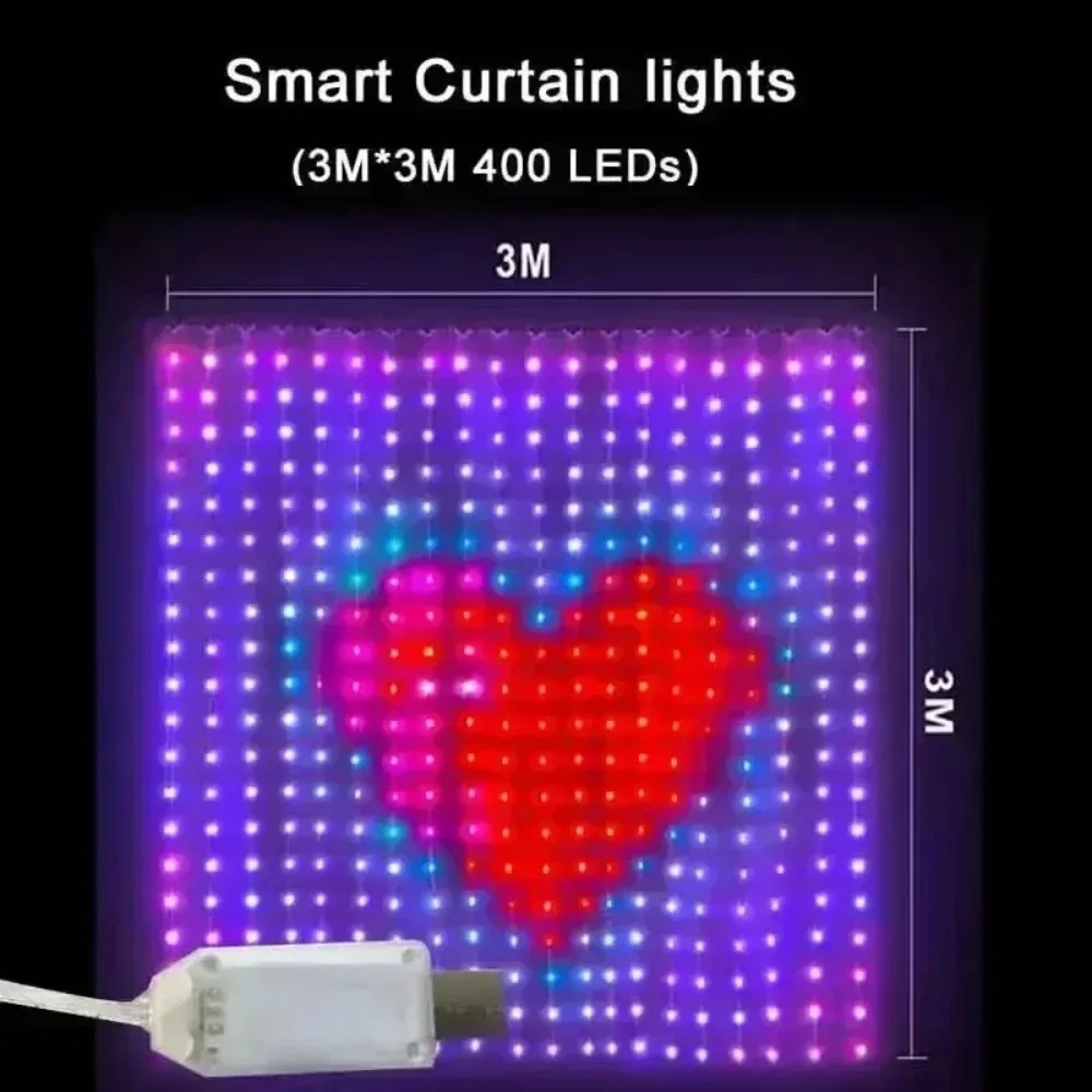 LED 픽셀 커튼 조명, 블루투스 앱으로 제어 가능,  - Lighting Christmas Decor 리뷰 및 가격