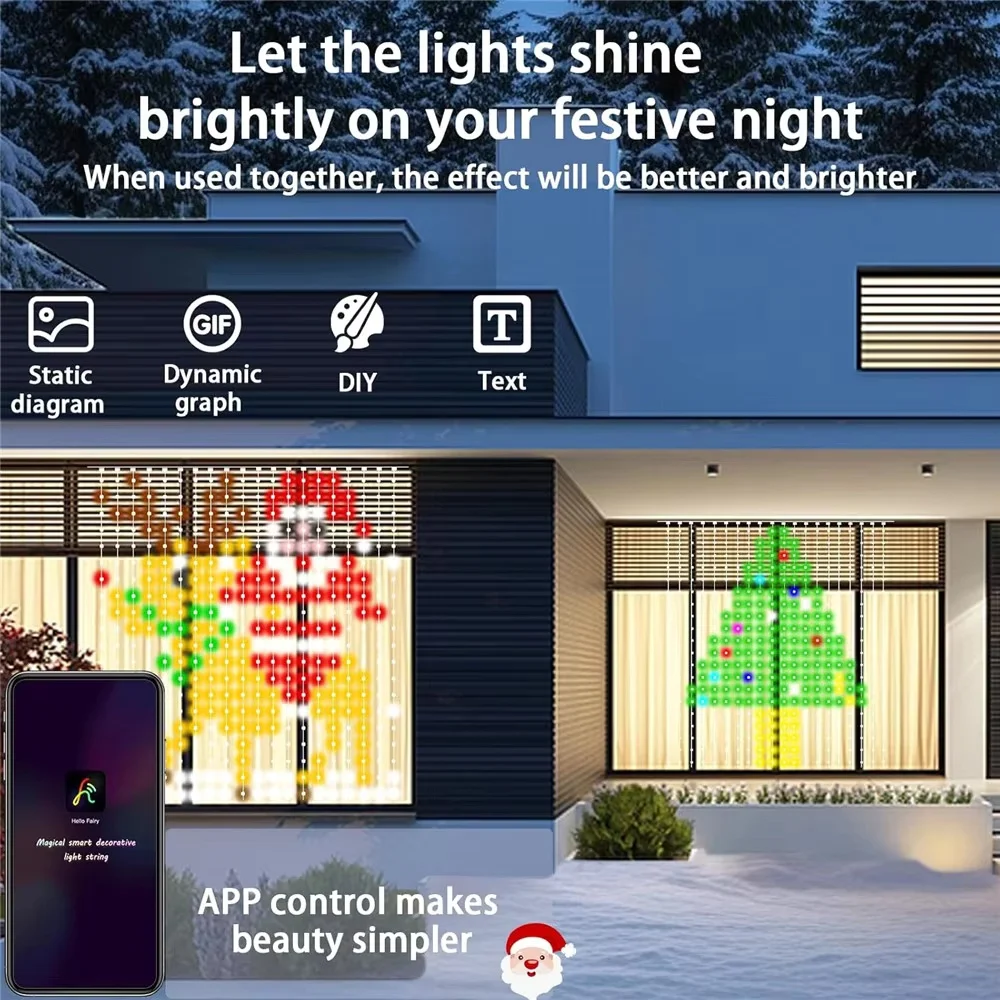 스마트 LED 커튼 조명, RGB 앱 제어, 음악 싱크 - Lighting Christmas Decor 리뷰 및 가격