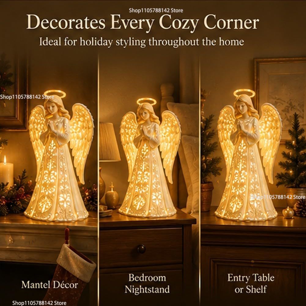 크리스마스 천사 축복 벽 조명, 반짝이는 별이 빛나는  - Lighting Christmas Decor 리뷰 및 가격