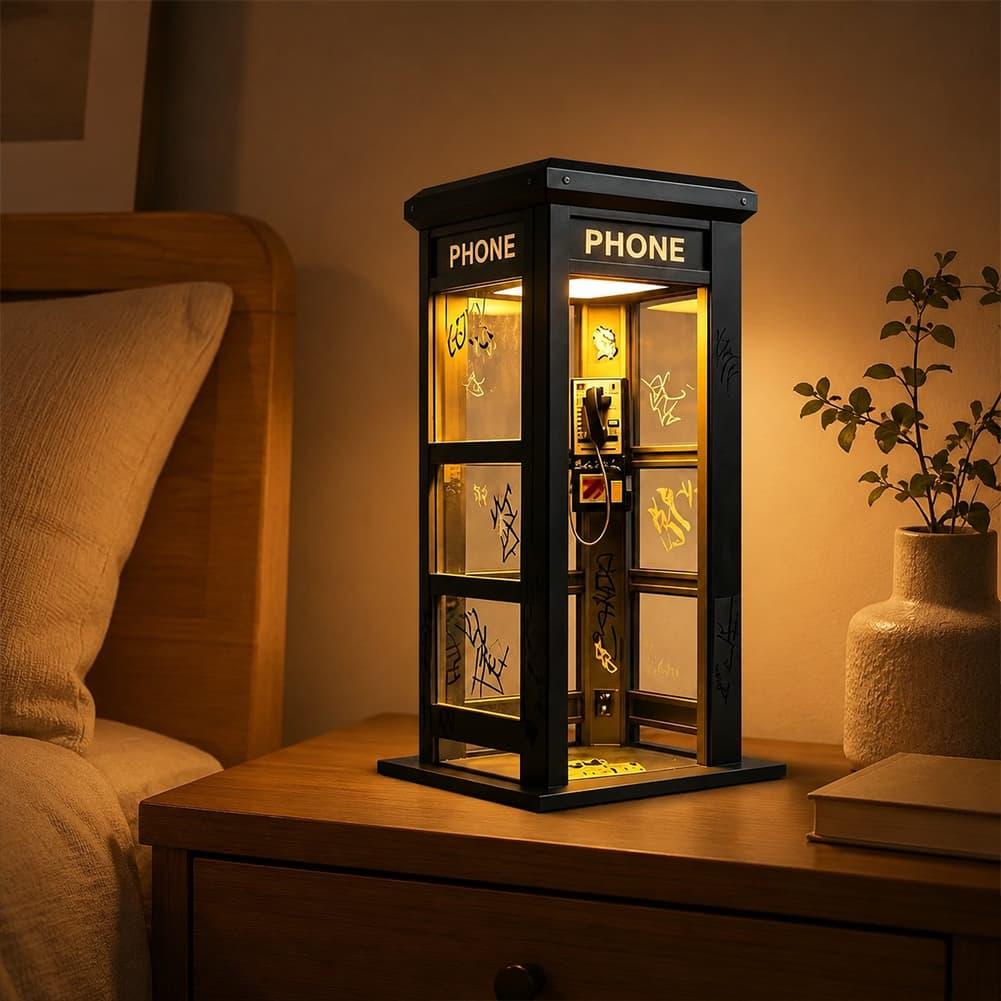 레트로 그래피티 전화 부스 테이블 램프 미니 런던 전화 - Lighting Decoration Ideas 리뷰 및 가격