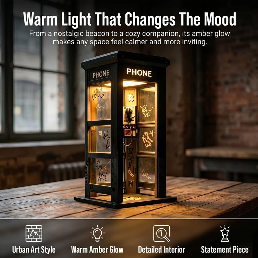 레트로 그래피티 전화 부스 테이블 램프 미니 런던 전화 - Lighting Decoration Ideas 리뷰 및 가격