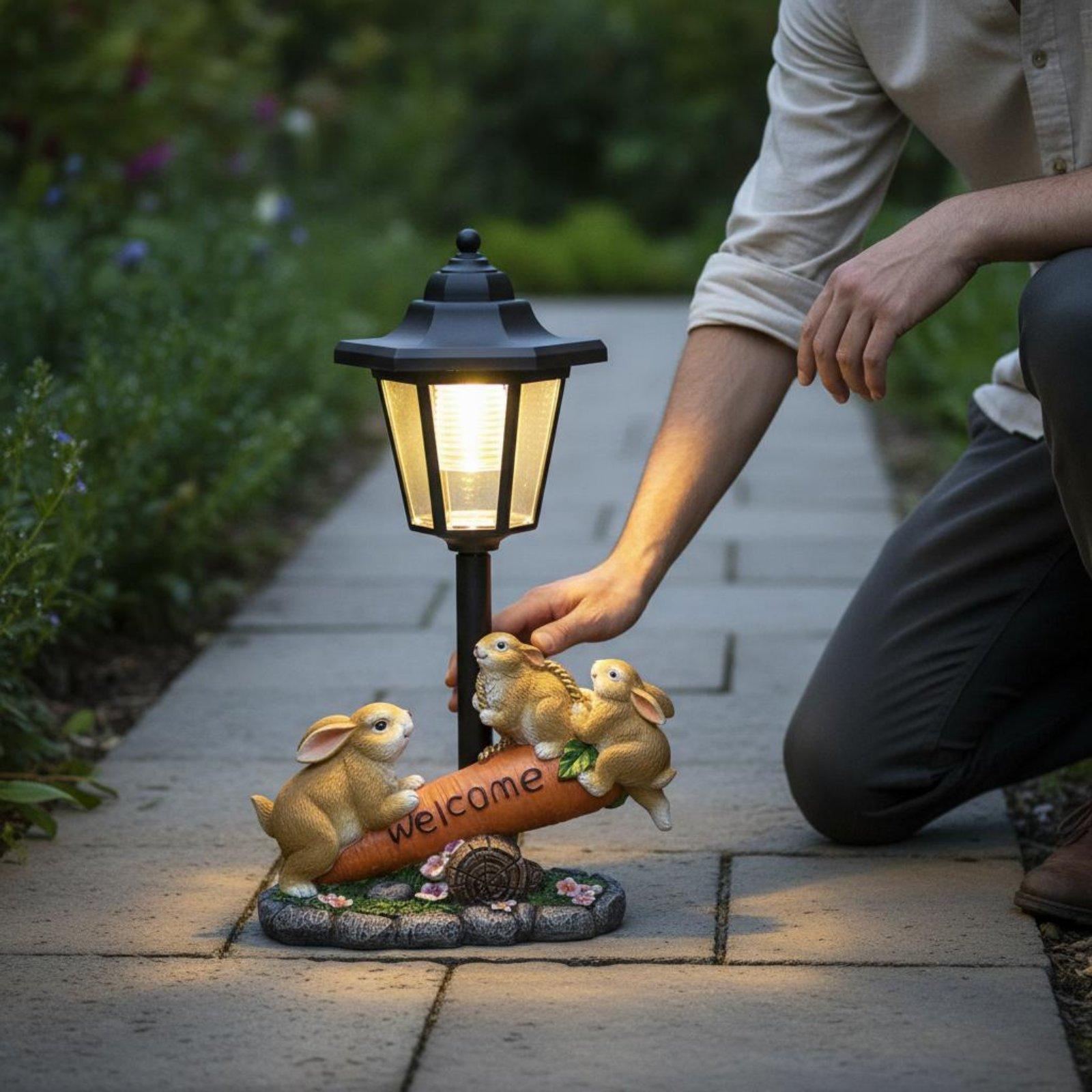 태양광 토끼 장식 조각상, 산책로를 위한 선물 아이디어 - Lighting Decoration Ideas 리뷰 및 가격