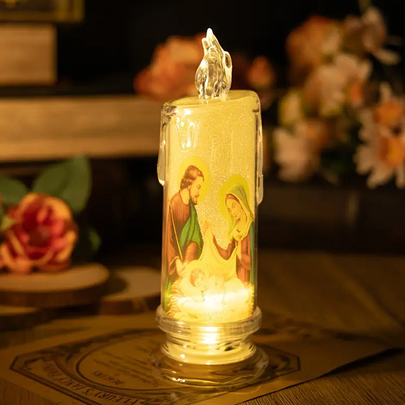 예수 성모 마리아 LED 캔들 램프 로맨틱 무불꽃 기도 - Lighting Decoration Ideas 리뷰 및 가격