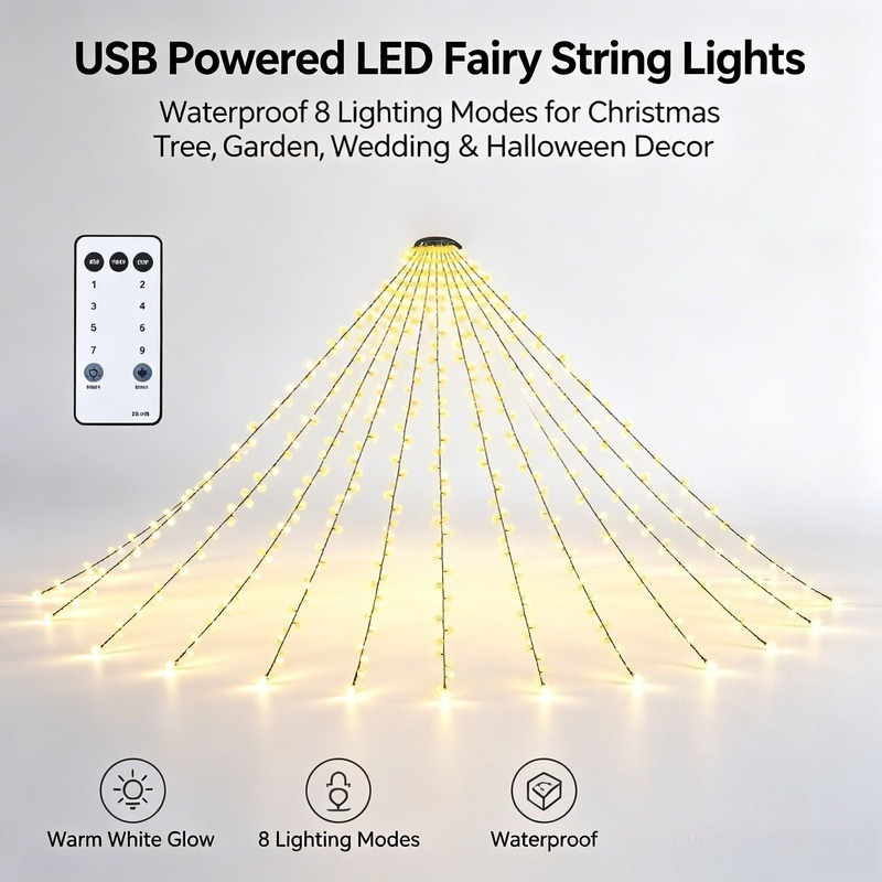 USB LED 요정 스트링 조명, 방수 크리스마스 트리 - Lighting Christmas Decor 리뷰 및 가격