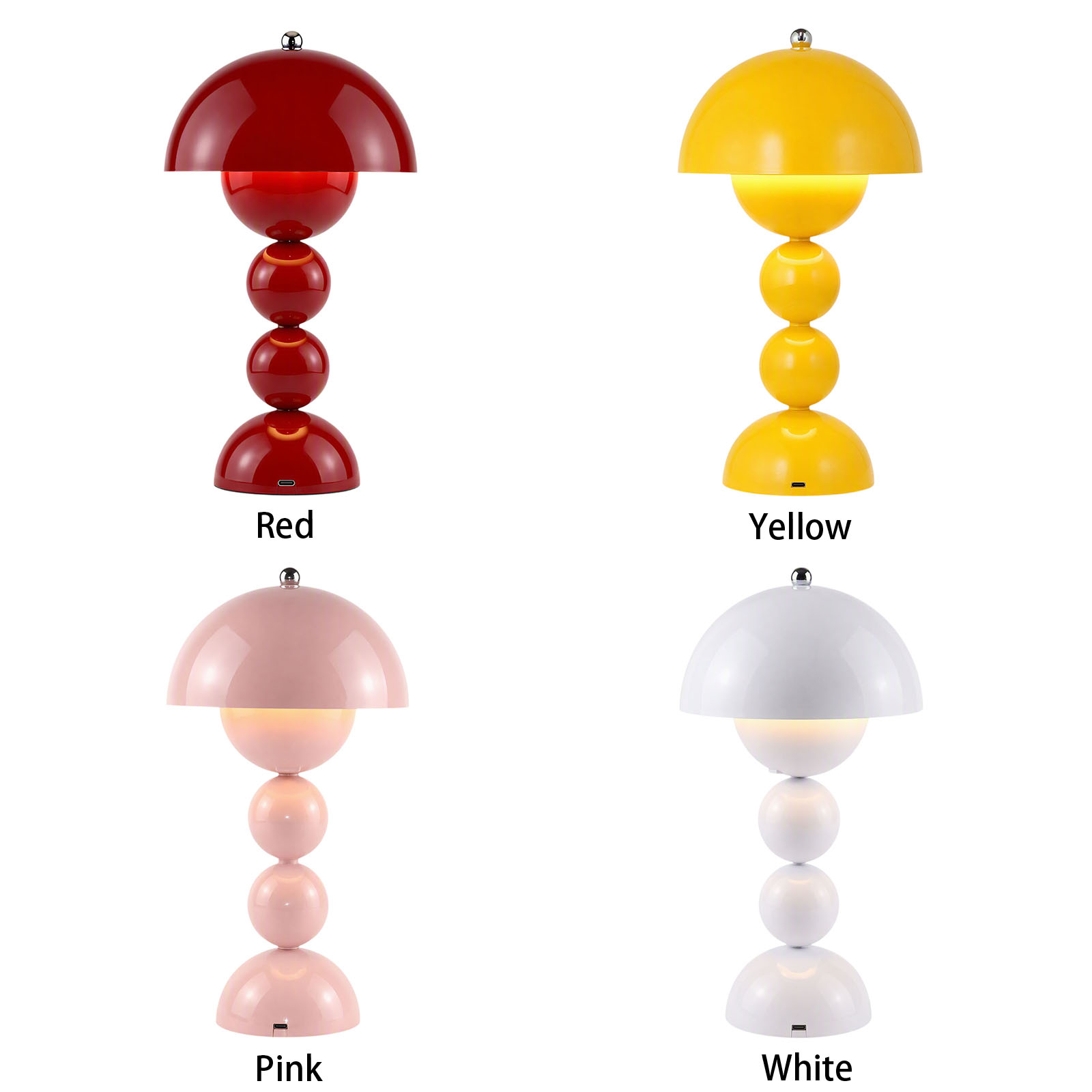 버섯 모양의 꽃송이 디자인 테이블 램프, USB 충전식 - Decor Lighting Lamps 리뷰 및 가격