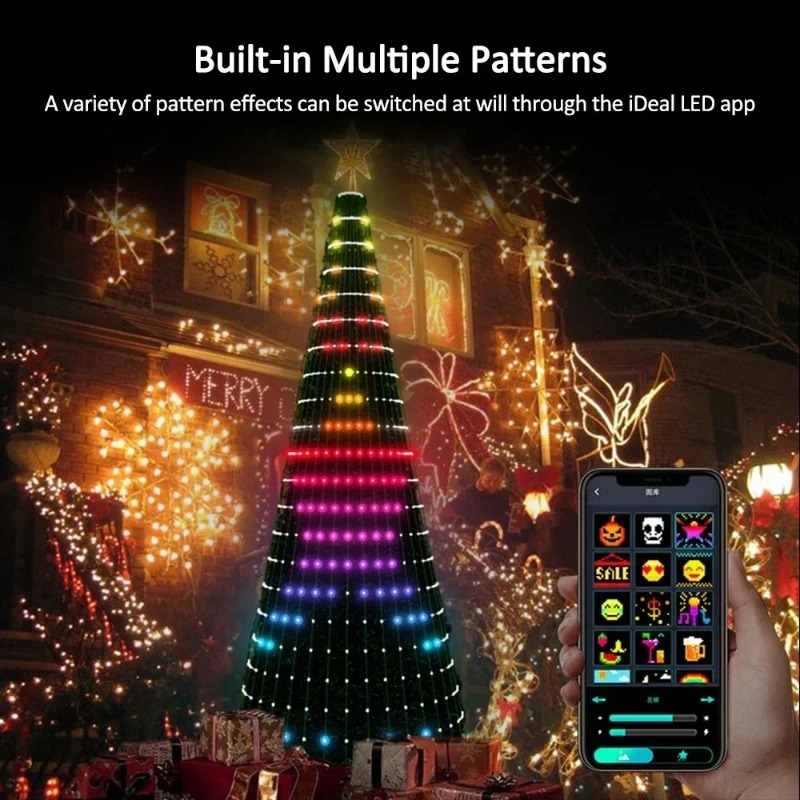 크리스마스 스타 트리 조명 RGB LED, 블루투스 앱 - Lighting Christmas Decor 리뷰 및 가격