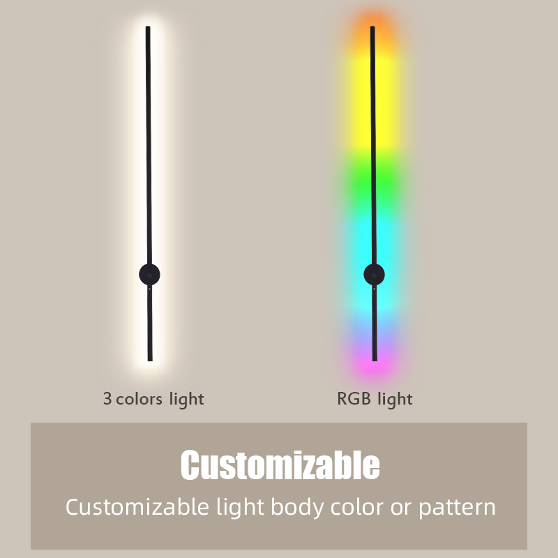 현대적인 충전식 LED 벽등 블랙 알루미늄 바디 선형  - Decor Lighting Lamps 리뷰 및 가격