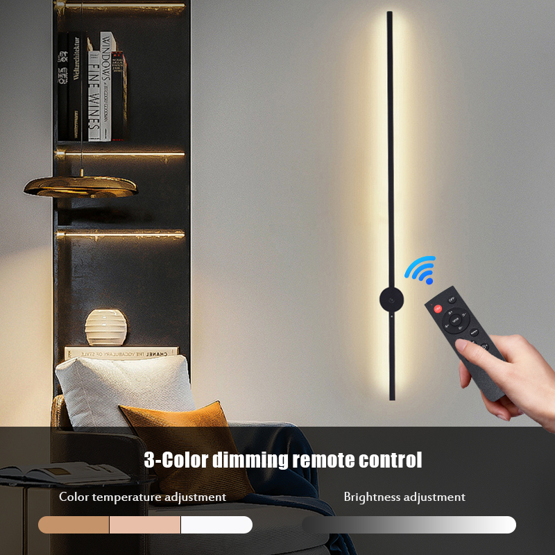현대적인 충전식 LED 벽등 블랙 알루미늄 바디 선형  - Decor Lighting Lamps 리뷰 및 가격