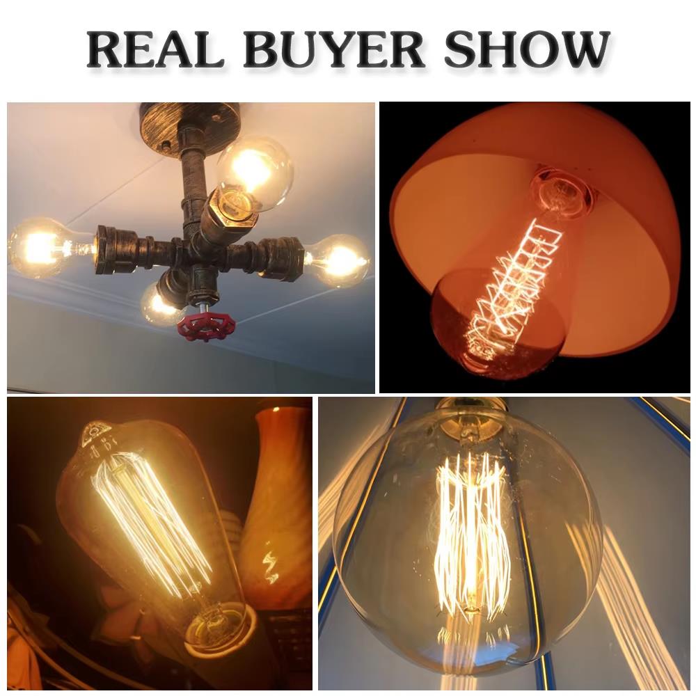 레트로 에디슨 전구 E27 40W 220V A60 ST - Lighting Decoration Ideas 리뷰 및 가격