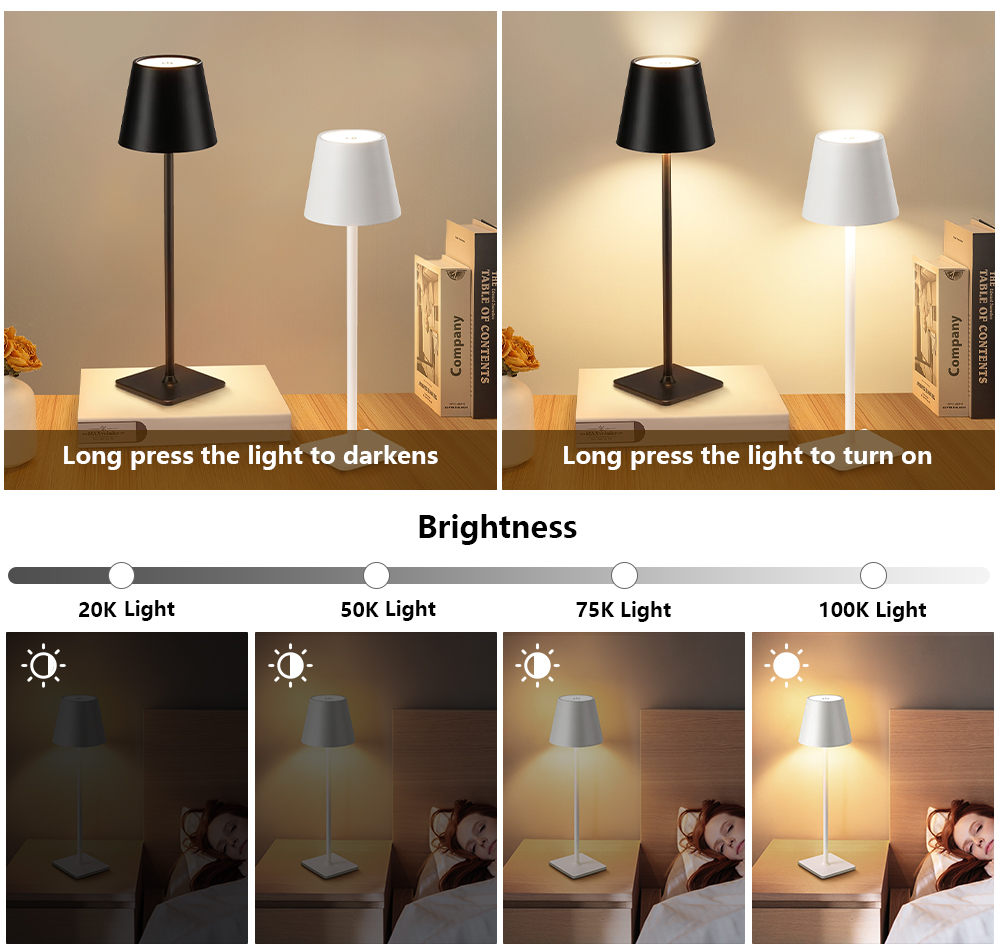 LED 충전식 책상 조명 무선 테이블 램프 무단계 디밍 - Decor Lighting Lamps 리뷰 및 가격