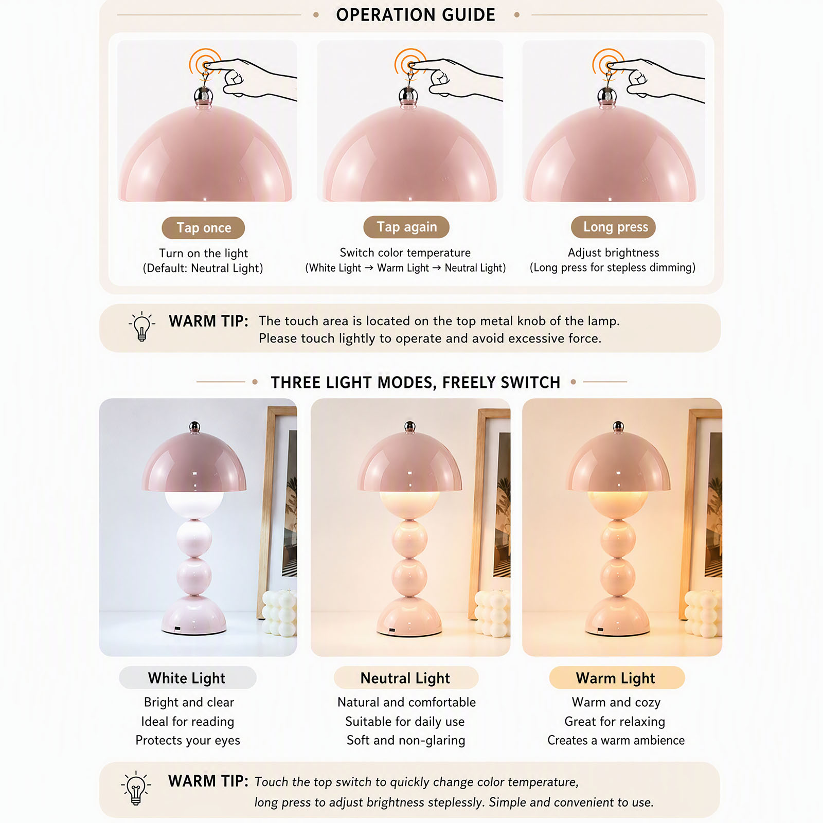 빈티지 스타일의 버섯 모양 테이블 램프, USB LED - Decor Lighting Lamps 리뷰 및 가격